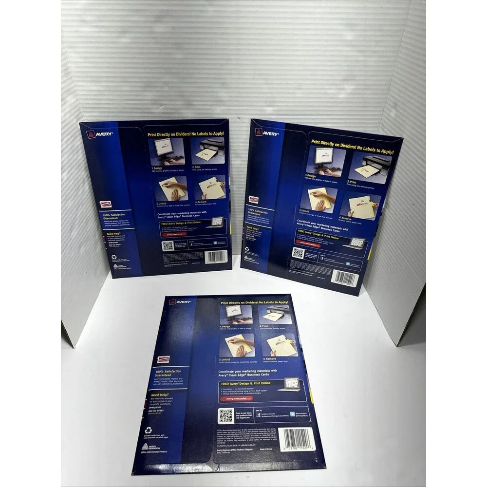 3 PACKS Avery Print On Dividers 8 Tab 3 Hole Punched Ivory 11529 Laser/ Ink Jet
